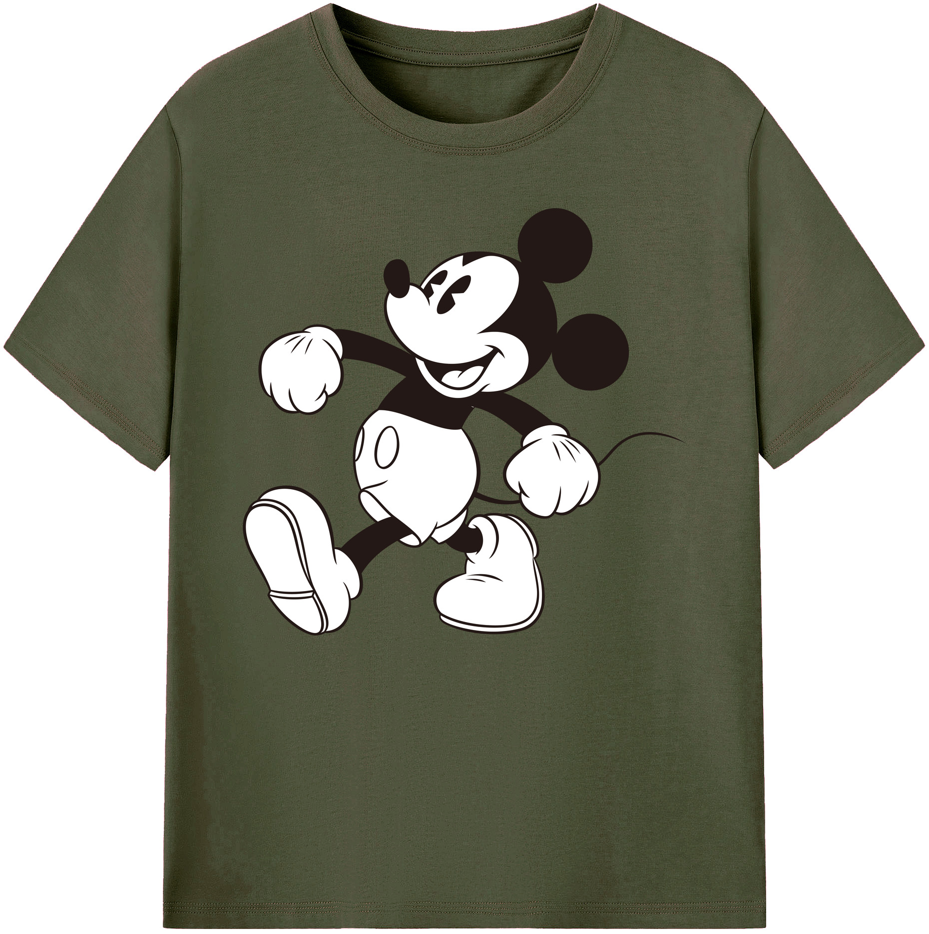 ミッキーマウス Mickey Mouse 綿100％ メンズ半袖Tシャツ｜肌触りやわらか＆通気性